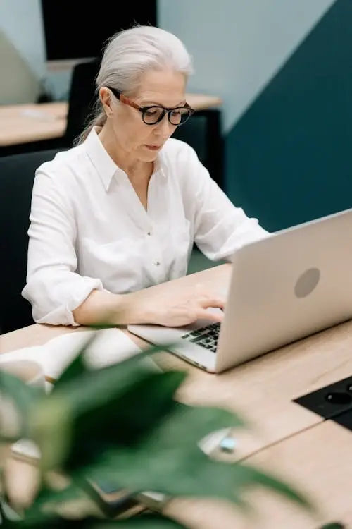 Retired person working